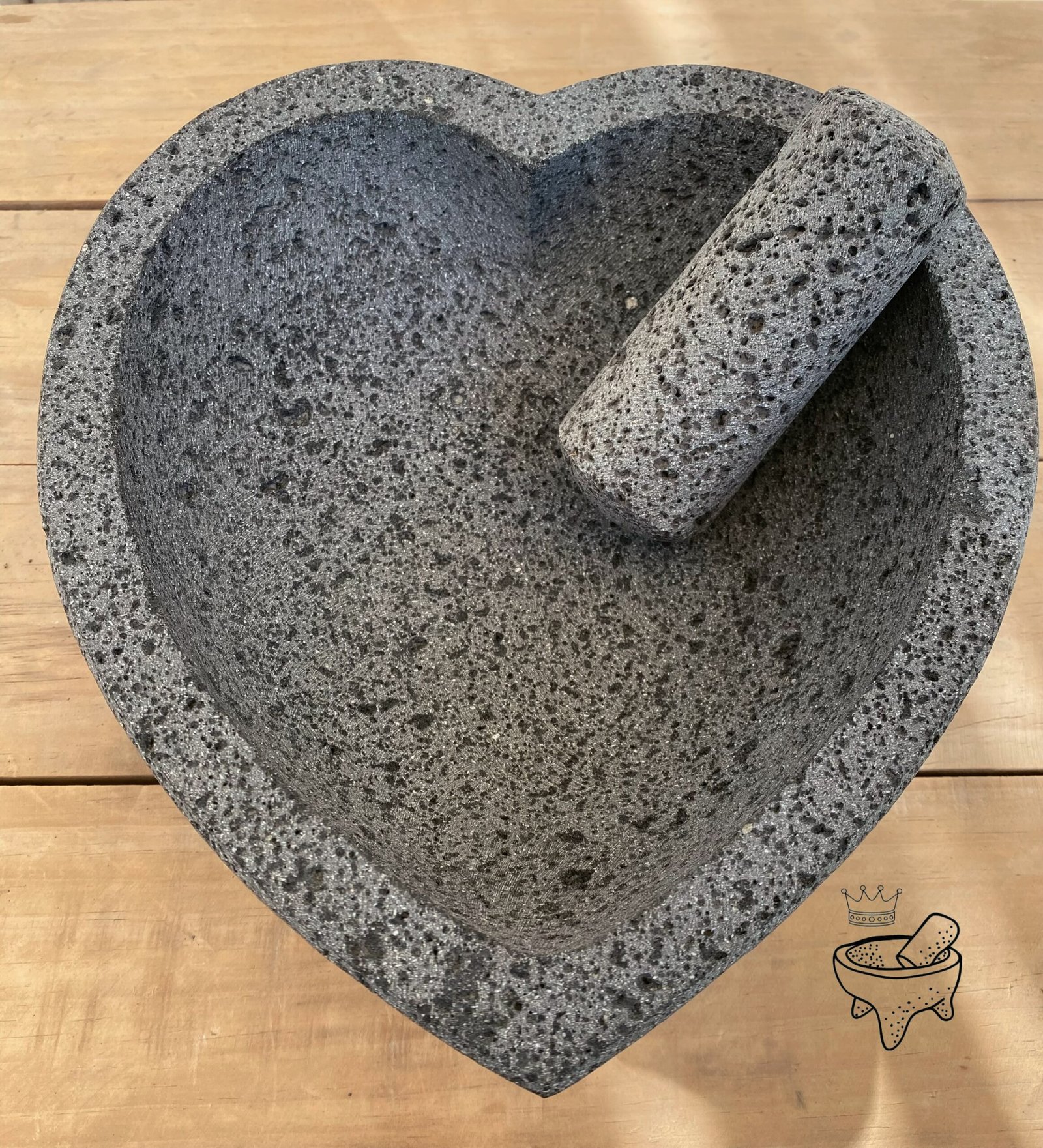 Molcajete En Forma De Corazón 25CM/10IN