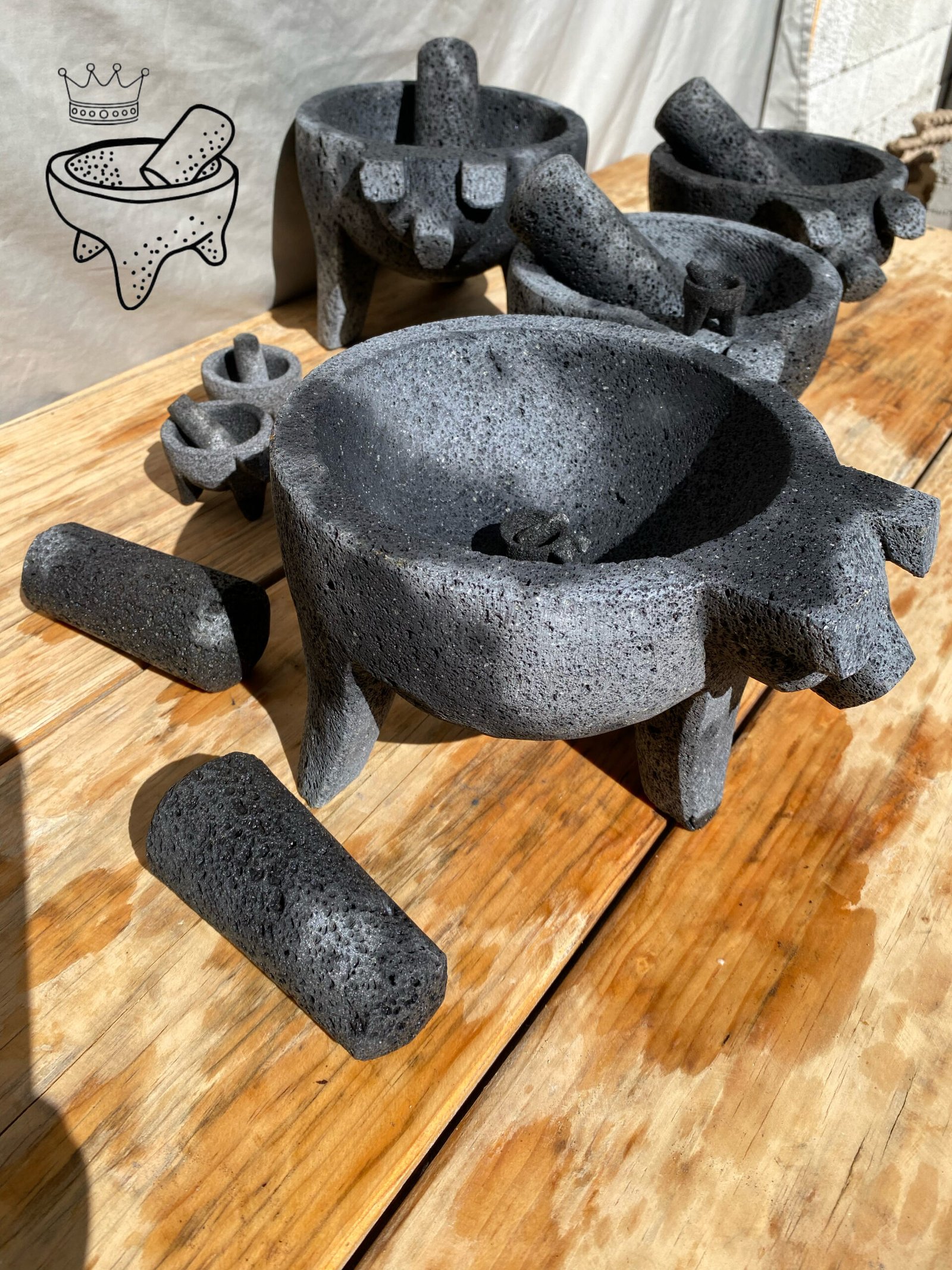 Molcajete Tradicional 20CM/8” + Mini-Molcajete 2.5CM - Image 4