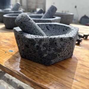 Molcajete Hexagonal 8”/20CM 800ML Con Temolote