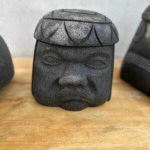 Molcajete Cabeza Olmeca 8”/20CM Piedra Volcánica