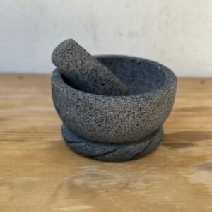 Molcajete Tazón 7”/17.5CM Capacidad 500ML Piedra Negra Volcánica