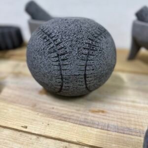 Molcajete Forma De Pelota Béisbol 8”/20CM Capacidad 1L Por Cuenco Con 2 Temolotes